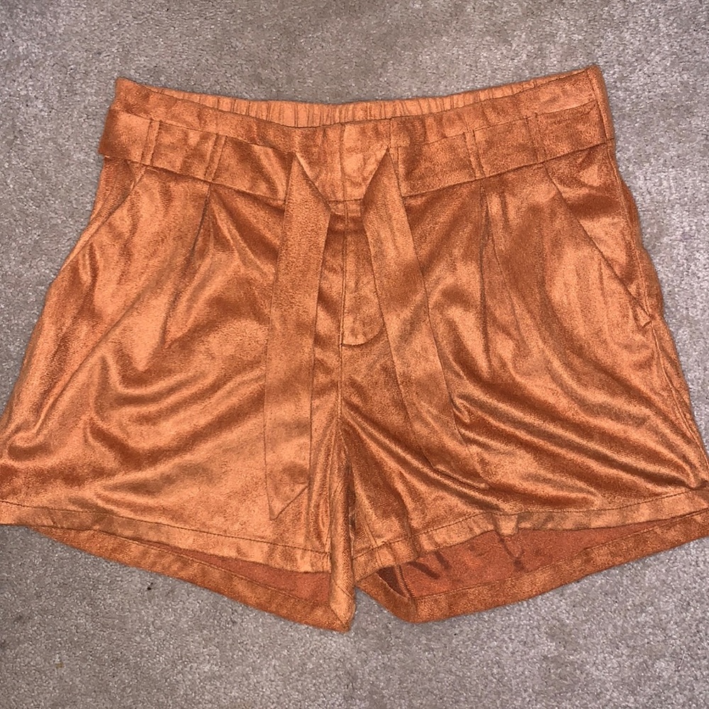 Old Navy faux suede tie front shorts